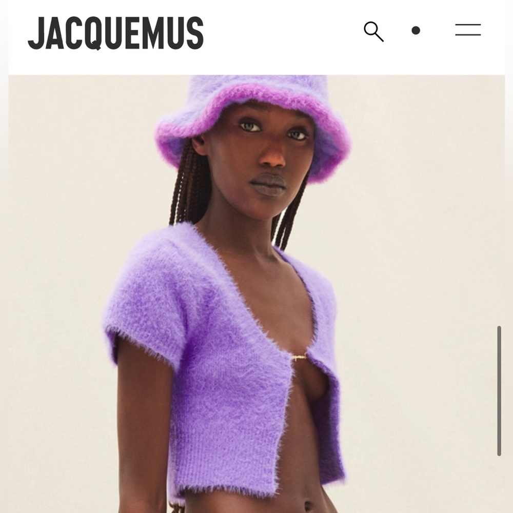 Jacquemus fluffy charm logo cardigan size 38